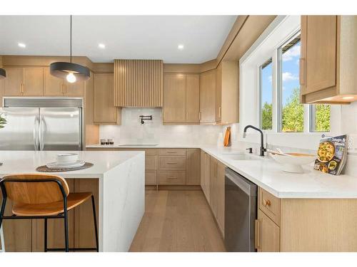 49 Rockhaven Green Nw, Calgary, AB - Indoor Photo Showing Kitchen With Stainless Steel Kitchen With Upgraded Kitchen