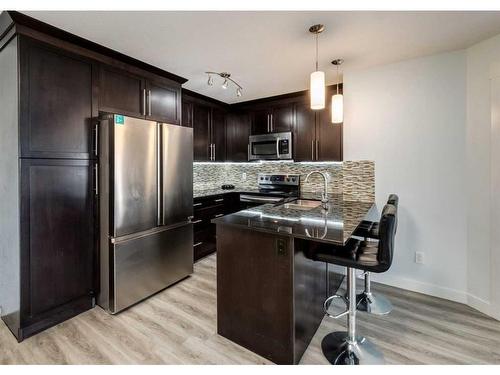 2406-155 Skyview Ranch Way Ne, Calgary, AB - Indoor Photo Showing Kitchen With Stainless Steel Kitchen With Upgraded Kitchen