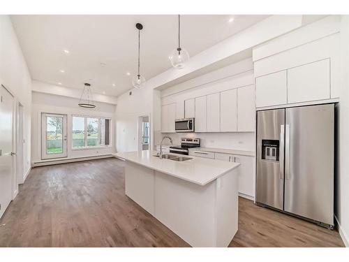 2121-60 Skyview Ranch Road Ne, Calgary, AB - Indoor Photo Showing Kitchen With Stainless Steel Kitchen With Double Sink With Upgraded Kitchen