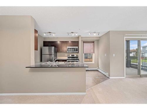 4201-1317 27 Street Se, Calgary, AB - Indoor Photo Showing Kitchen With Stainless Steel Kitchen With Double Sink