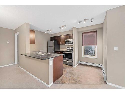 4201-1317 27 Street Se, Calgary, AB - Indoor Photo Showing Kitchen With Stainless Steel Kitchen With Double Sink