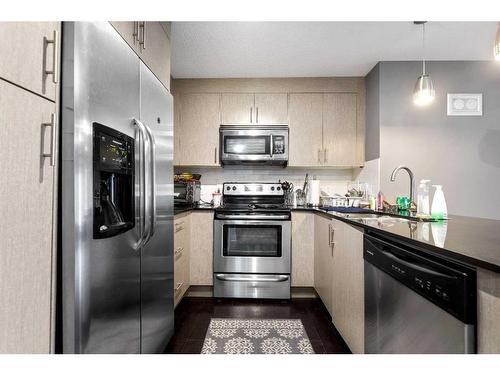 2108-240 Skyview Ranch Road Ne, Calgary, AB - Indoor Photo Showing Kitchen With Stainless Steel Kitchen