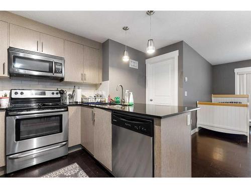 2108-240 Skyview Ranch Road Ne, Calgary, AB - Indoor Photo Showing Kitchen With Stainless Steel Kitchen With Upgraded Kitchen