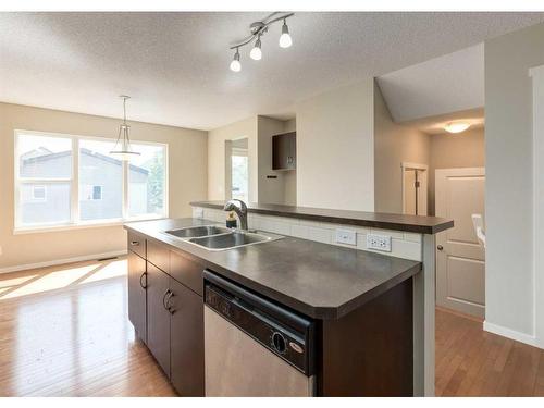 379 Silverado Drive Sw, Calgary, AB - Indoor Photo Showing Kitchen With Double Sink