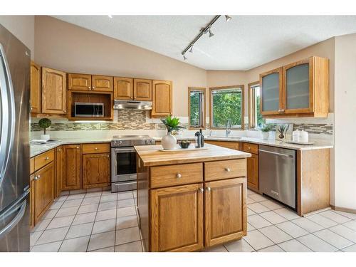 31 Scenic Ridge Crescent Nw, Calgary, AB - Indoor Photo Showing Kitchen With Double Sink