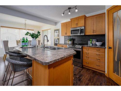 424 New Brighton Drive Se, Calgary, AB - Indoor Photo Showing Kitchen With Double Sink