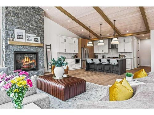 2 Pinewood Crescent, Canmore, AB - Indoor Photo Showing Living Room With Fireplace