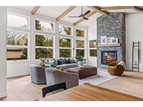 2 Pinewood Crescent, Canmore, AB - Indoor Photo Showing Living Room With Fireplace