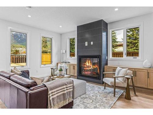 2 Pinewood Crescent, Canmore, AB - Indoor Photo Showing Living Room With Fireplace