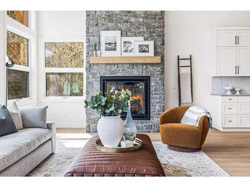 2 Pinewood Crescent, Canmore, AB - Indoor Photo Showing Living Room With Fireplace