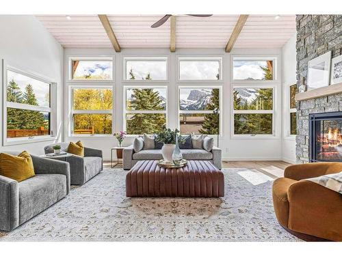 2 Pinewood Crescent, Canmore, AB - Indoor Photo Showing Living Room With Fireplace