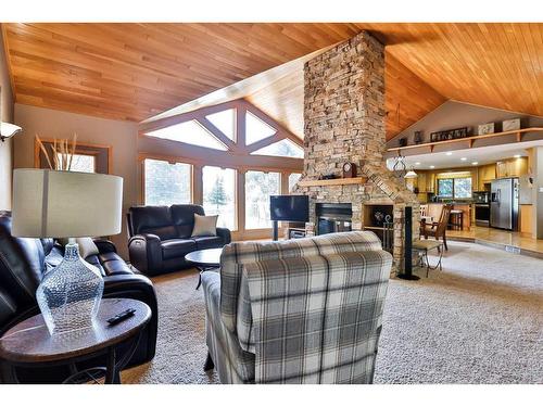 3107 30 Street, Coaldale, AB - Indoor Photo Showing Living Room With Fireplace