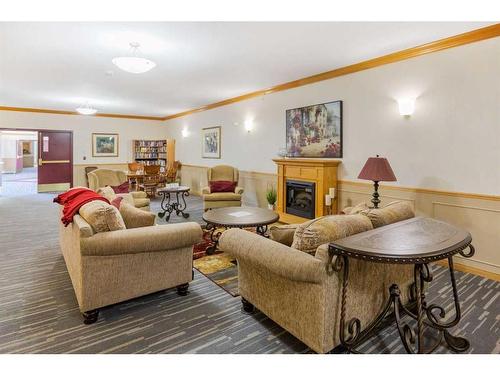 280-223 Tuscany Springs Boulevard Nw, Calgary, AB - Indoor Photo Showing Living Room With Fireplace