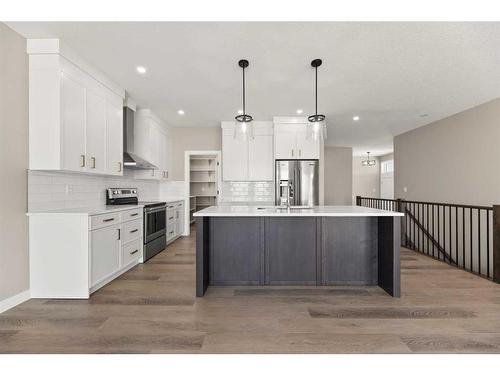 3450 Victory Way, Olds, AB - Indoor Photo Showing Kitchen With Stainless Steel Kitchen With Upgraded Kitchen