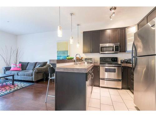 309-1108 15 Street Sw, Calgary, AB - Indoor Photo Showing Kitchen With Stainless Steel Kitchen With Upgraded Kitchen