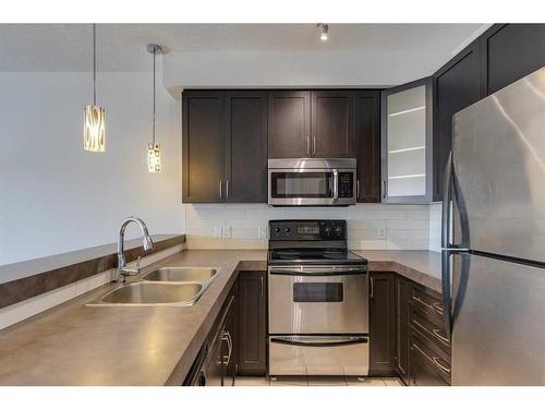 309-1108 15 Street Sw, Calgary, AB - Indoor Photo Showing Kitchen With Stainless Steel Kitchen With Double Sink