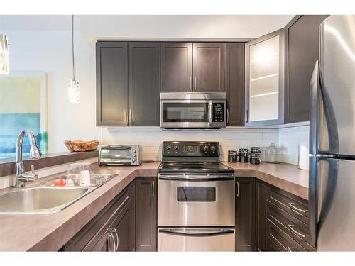 309-1108 15 Street Sw, Calgary, AB - Indoor Photo Showing Kitchen With Stainless Steel Kitchen With Double Sink