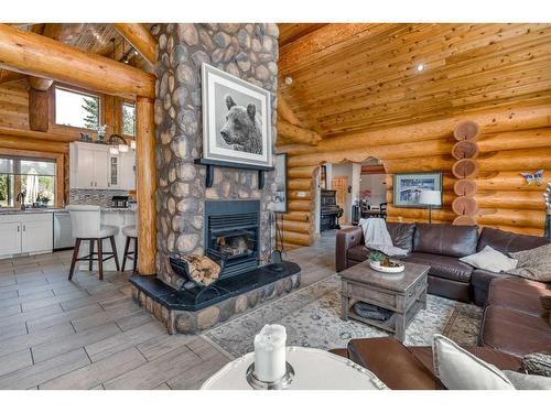 416 Ghost Lake Village Road, Ghost Lake, AB - Indoor Photo Showing Living Room With Fireplace