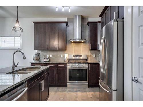 3021 Carpenter Landing Sw, Edmonton, AB - Indoor Photo Showing Kitchen With Stainless Steel Kitchen With Double Sink With Upgraded Kitchen