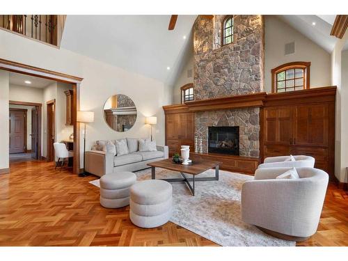 3 Aspen Ridge Court Sw, Calgary, AB - Indoor Photo Showing Living Room With Fireplace