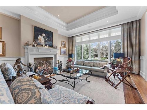 1020 Bel-Aire Drive Sw, Calgary, AB - Indoor Photo Showing Living Room With Fireplace