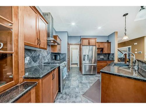 344 West Creek Boulevard, Chestermere, AB - Indoor Photo Showing Kitchen With Double Sink