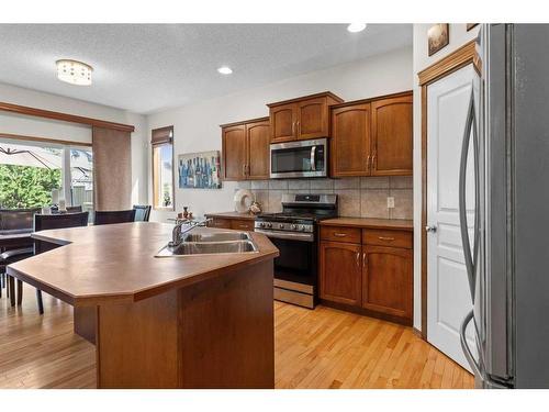 68 Cranfield Gardens Se, Calgary, AB - Indoor Photo Showing Kitchen With Double Sink