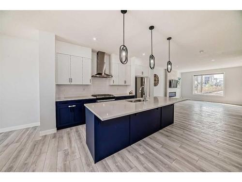 22 Amblehurst Way Nw, Calgary, AB - Indoor Photo Showing Kitchen With Double Sink With Upgraded Kitchen