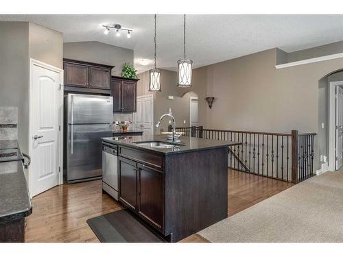 1026 Williamstown Boulevard Nw, Airdrie, AB - Indoor Photo Showing Kitchen With Stainless Steel Kitchen With Upgraded Kitchen