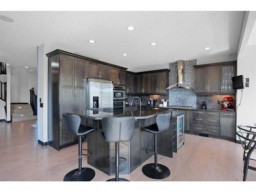 290 Kingsbury View Se, Airdrie, AB - Indoor Photo Showing Kitchen With Stainless Steel Kitchen With Upgraded Kitchen