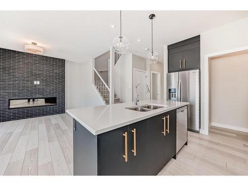 544 Walgrove Boulevard Se, Calgary, AB - Indoor Photo Showing Kitchen With Stainless Steel Kitchen With Double Sink With Upgraded Kitchen