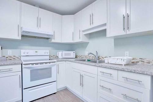 829 3 Avenue West, Drumheller, AB - Indoor Photo Showing Kitchen With Double Sink