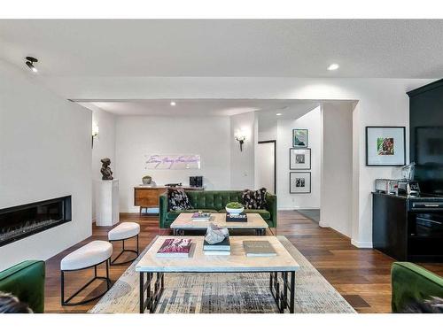 190 Auburn Shores Crescent Se, Calgary, AB - Indoor Photo Showing Living Room With Fireplace