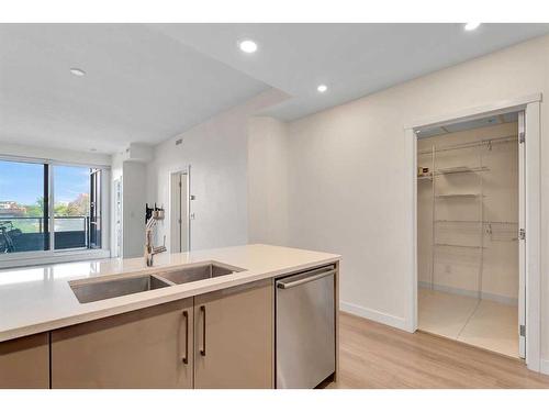 302-301 10 Street Nw, Calgary, AB - Indoor Photo Showing Kitchen With Double Sink