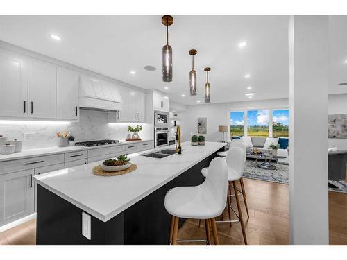 1028 Lake Ontario Drive Se, Calgary, AB - Indoor Photo Showing Kitchen With Double Sink With Upgraded Kitchen