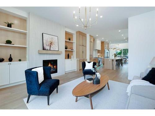 1804 32 Avenue Sw, Calgary, AB - Indoor Photo Showing Living Room With Fireplace