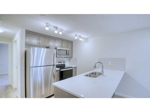 211-474 Seton Circle Se, Calgary, AB - Indoor Photo Showing Kitchen With Stainless Steel Kitchen With Double Sink