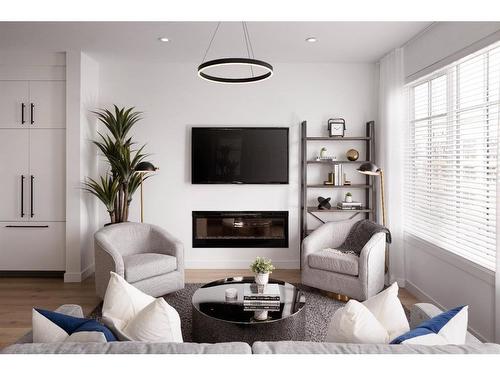 3-8101 8 Avenue Sw, Calgary, AB - Indoor Photo Showing Living Room With Fireplace