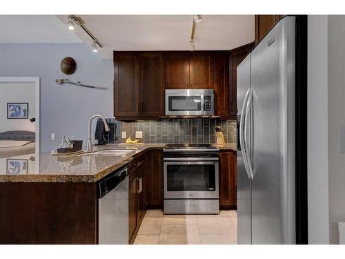 2103-210 15 Avenue Se, Calgary, AB - Indoor Photo Showing Kitchen With Stainless Steel Kitchen With Double Sink