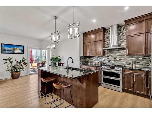 224 Dawson Harbour Heights, Chestermere, AB - Indoor Photo Showing Kitchen With Upgraded Kitchen