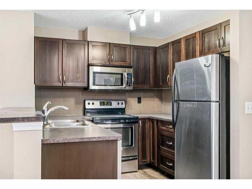 206-6315 Ranchview Drive Nw, Calgary, AB - Indoor Photo Showing Kitchen With Stainless Steel Kitchen With Double Sink