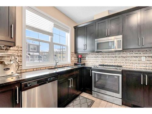 267 Mahogany Way Se, Calgary, AB - Indoor Photo Showing Kitchen With Stainless Steel Kitchen With Upgraded Kitchen