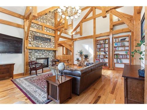 106 Lougheed Circle, Banff, AB - Indoor Photo Showing Living Room With Fireplace