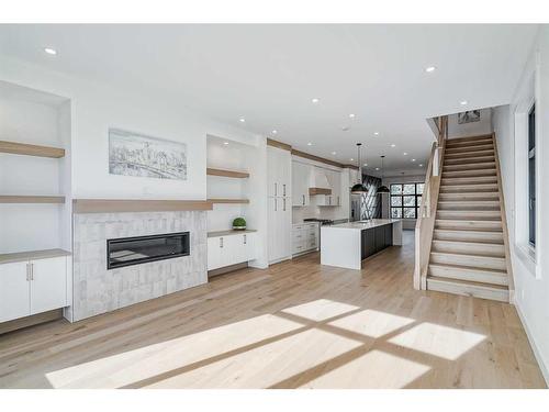 2632 30 Street Sw, Calgary, AB - Indoor Photo Showing Living Room With Fireplace