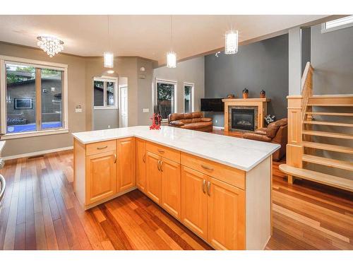 2312 5 Avenue Nw, Calgary, AB - Indoor Photo Showing Kitchen With Fireplace