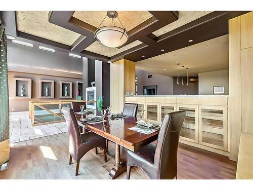 30 Patina Lane Sw, Calgary, AB - Indoor Photo Showing Kitchen With Fireplace