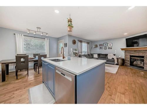 219 New Brighton Circle Se, Calgary, AB - Indoor With Fireplace