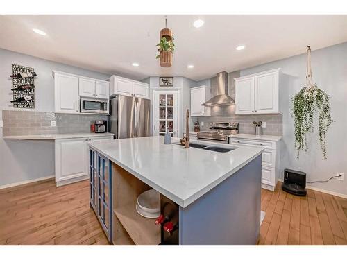 219 New Brighton Circle Se, Calgary, AB - Indoor Photo Showing Kitchen With Double Sink With Upgraded Kitchen