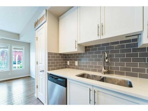 218 Auburn Meadows Walk Se, Calgary, AB - Indoor Photo Showing Kitchen With Double Sink