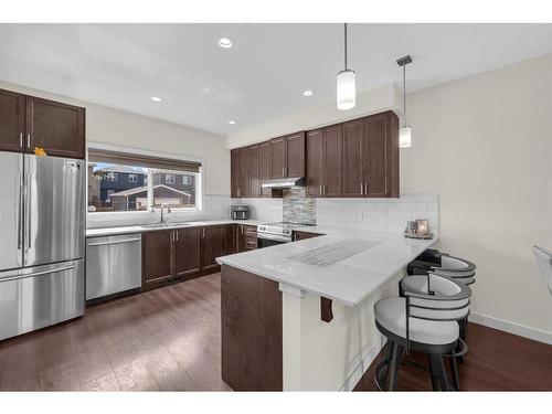 679 Cornerstone Way Ne, Calgary, AB - Indoor Photo Showing Kitchen With Upgraded Kitchen